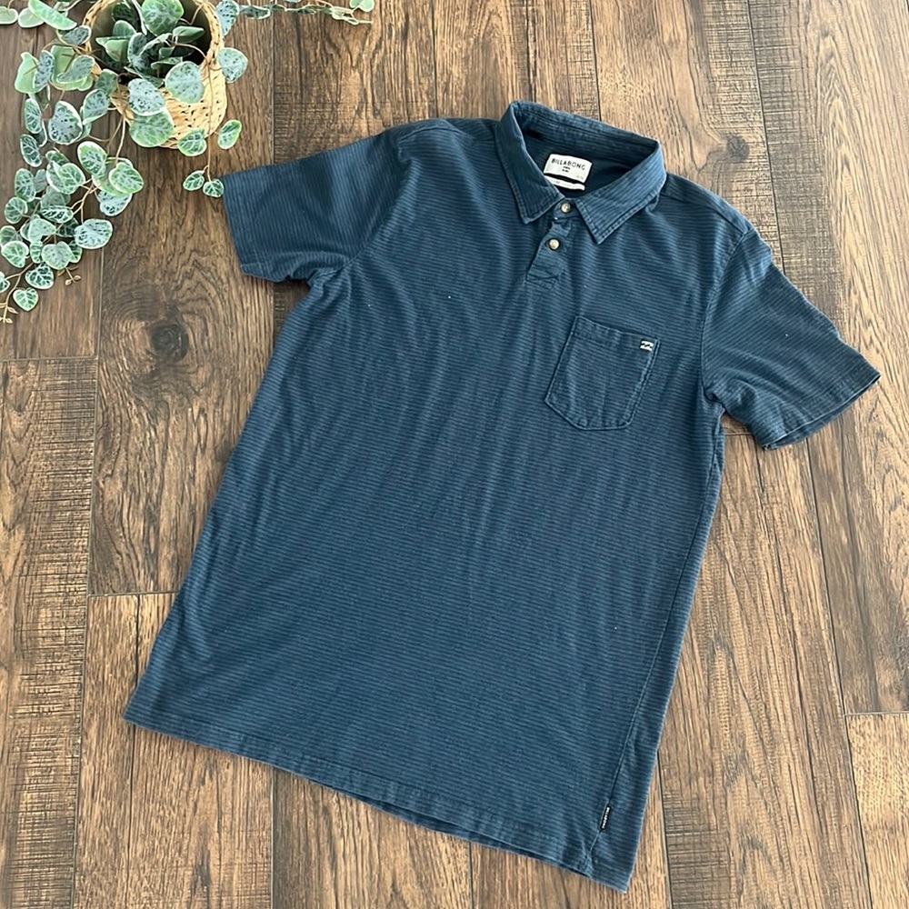 Billabong Standard Issue Short Sleeve Polo in Blue Stripes